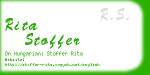 rita stoffer business card